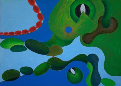 赤いビーズ、2009年（キャンバスに油彩） 作： Jan Groneberg