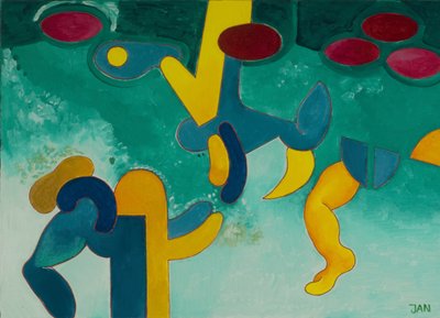 水中、2009年（キャンバスに油彩） 作： Jan Groneberg