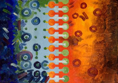 暑さと寒さをつなぐジッパー、2006年（木に油彩） 作： Jan Groneberg