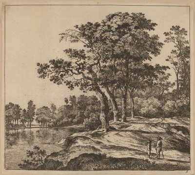 四本の木のある風景 作： Jan Hackaert