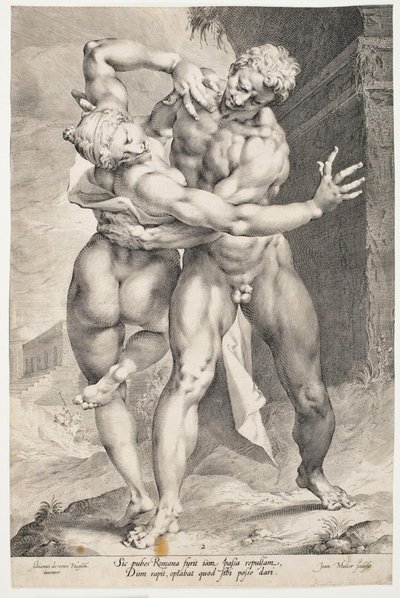 サビニの女性を誘拐するローマ人 作： Jan Harmensz. Muller