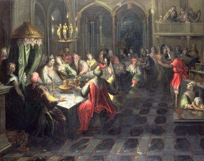 Belshazzars Feast、1600年頃 作： Jan Harmensz. Mutter