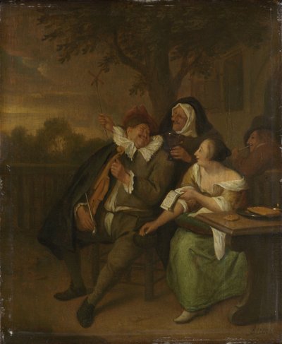 悪い仲間のフィドルを持つ男 作： Jan Havicksz. Steen (copy after)