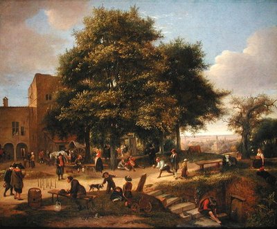 スキットルプレイヤーのいるカントリーイン 作： Jan Havicksz. Steen