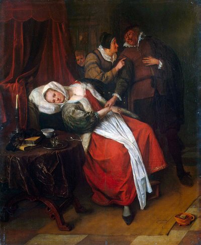 医師の診察」、c1660。 作： Jan Havicksz Steen