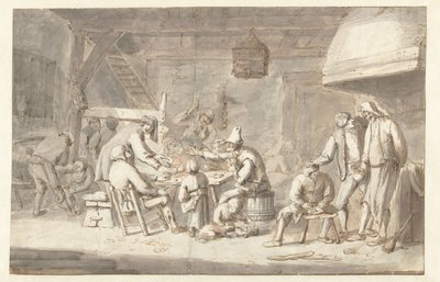 カードプレイヤーがいる旅館のシーン 作： Jan Havicksz. Steen