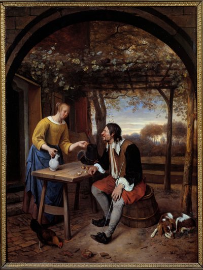 旅人の休息」 ヤン・ステーン（1626-1679）の絵 作： Jan Havicksz. Steen