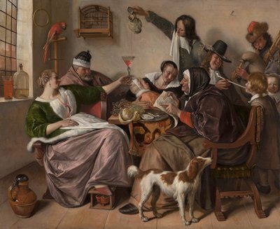あなたがそれを聞く方法はあなたがそれを歌う方法です、c.1665（キャンバスに油彩） 作： Jan Havicksz. Steen