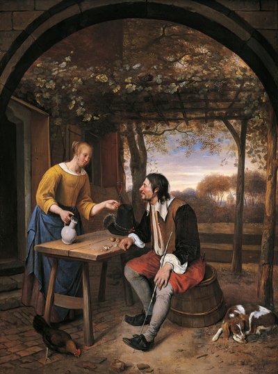 旅人の休息」ヤン・スティーン（1626-1679）作 作： Jan Havicksz. Steen