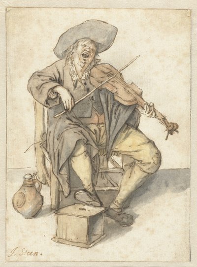 歌うヴァイオリン奏者 作： Jan Havicksz. Steen