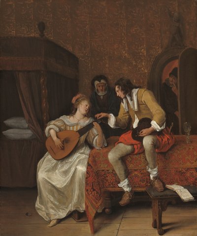 Ascagnes and Lucelle、音楽レッスン、1667 作： Jan Havickszoon Steen
