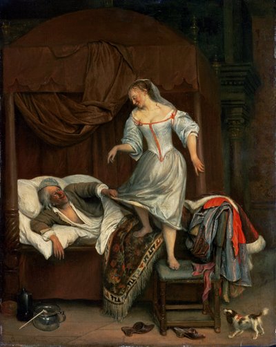 寝室シーン（パネル） 作： Jan Havickszoon Steen