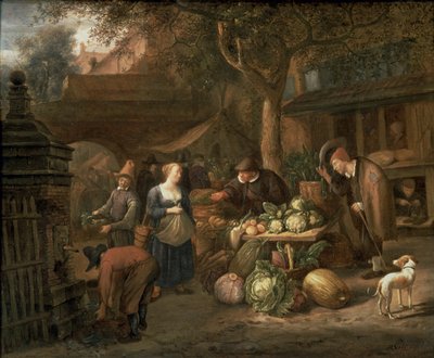市場シーン（パネル） 作： Jan Havickszoon Steen