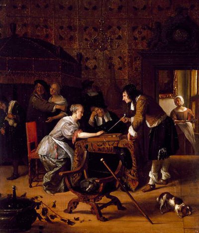 トリックトラックの演奏、1667 作： Jan Havickszoon Steen