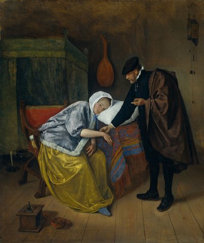 病気の女性 作： Jan Havickszoon Steen
