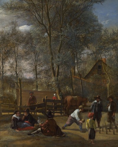 インの外のスキトルプレーヤー、約1663 作： Jan Havickszoon Steen