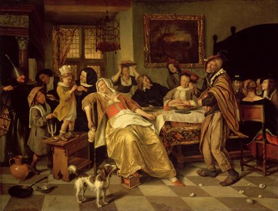 豆の饗宴、1668 作： Jan Havickszoon Steen