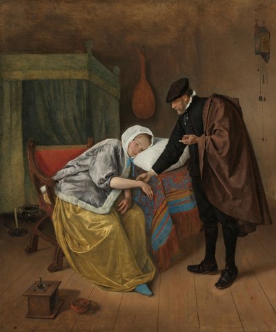 病気の女c。 1663-66 作： Jan Havickszoon Steen