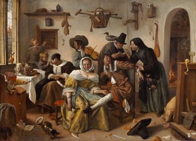 贅沢に見られるトプシー・タービーの世界、1663 作： Jan Havickszoon Steen