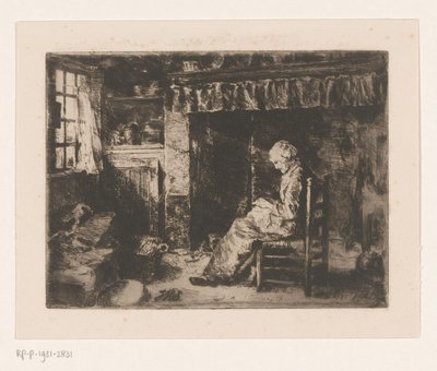 インテリアに座っている女性 作： Jan Hendrik Scheltema