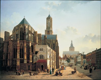 ユトレヒト大聖堂の聖歌隊と塔の眺め1829 作： Jan Hendrik Verheyen