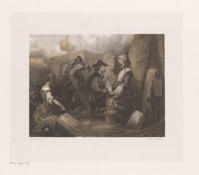 城門の女性と兵士、おそらくケナウ・シモンズダッター 作： Jan Hendrik van de Laar