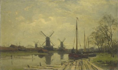 アムステルダム、バールシェス近くの水路 作： Jan Hillebrand Wijsmuller