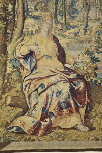 VertumnusとPomonaのポモナの詳細、c.1630 作： Jan II Raes