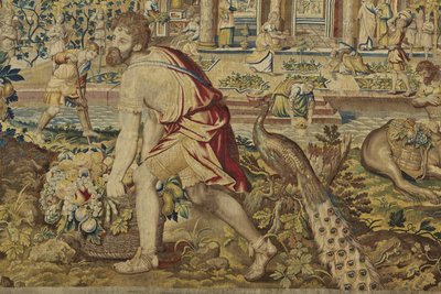 VertumnusとPomonaからのVertumnusの詳細、c.1630 作： Jan II Raes