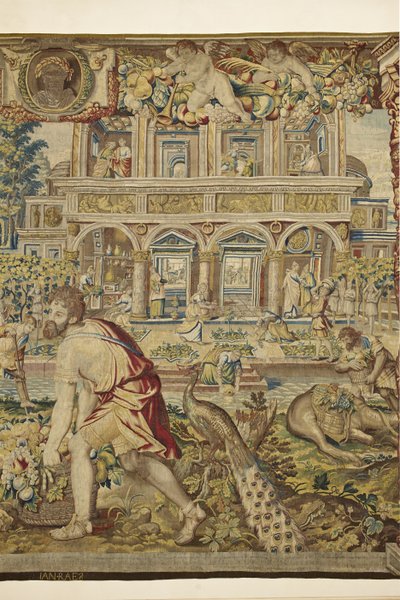VertumnusとPomonaからのVertumnusの詳細、c.1630 作： Jan II Raes