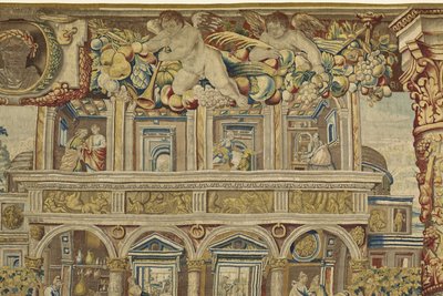 ヴェルトゥムヌスとポモナの宮殿とミュージシャンの天使の詳細、1630年頃 作： Jan II Raes