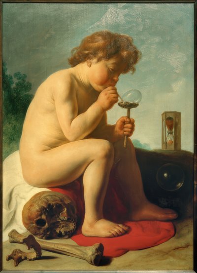 シャボン玉を持つ子供 作： Jan I Lievens