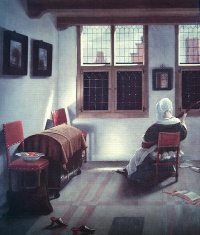 インテリア（油彩・パネル） 作： Jan Janssens
