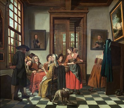 カードゲーム（キャンバスに油彩） 作： Jan Josef the Younger Horemans