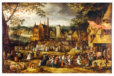 ビレッジフェア（パネルに油彩） 作： Jan Josef the Younger Horemans