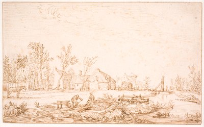 村の近くの運河 作： Jan Josefsz van Goyen