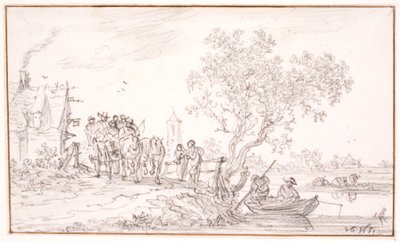 旅人を乗せた宿屋のワゴン 作： Jan Josefsz van Goyen