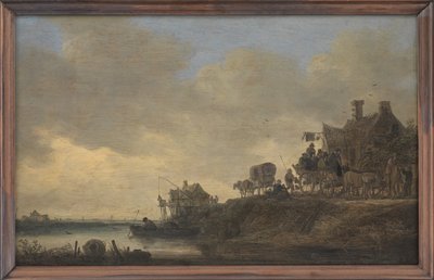 「白鳥」酒場のある川の風景 作： Jan Josefsz van Goyen