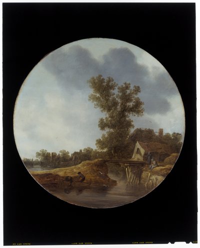 釣り人のいる川の風景 作： Jan Josephsz van Goyen