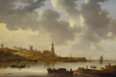 ライン川を挟んだレーネンの風景 作： Jan Josephsz van Goyen