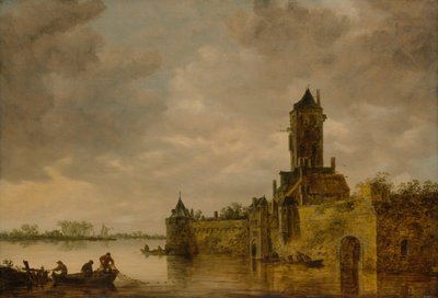 川沿いの城、1647年。 作： Jan Josephsz van Goyen
