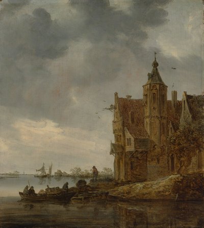 水辺のカントリーハウス、1646年。 作： Jan Josephsz van Goyen