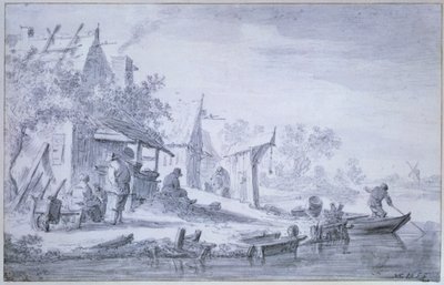 漁村 作： Jan Josephsz van Goyen