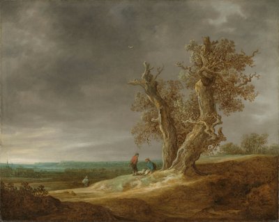 2つのオークのある風景 作： Jan Josephsz van Goyen