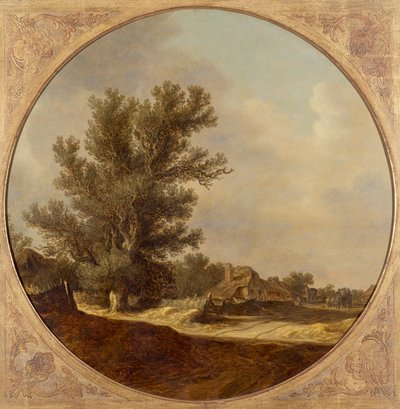 トラベラーのいるカントリー・レーンのオーク・ツリー 作： Jan Josephsz van Goyen