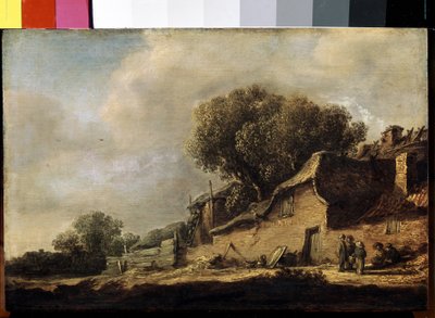 ""Paysage a la chaumiere et au chene"" (農民のコテージと樫の木のある風景) ヤン・ヨゼフス・ファン・ゴイェン作 (1596-1656) 1634 Dim. 87x105 cm エルミタージュ美術館、サンクトペテルブルク 作： Jan Josephsz van Goyen