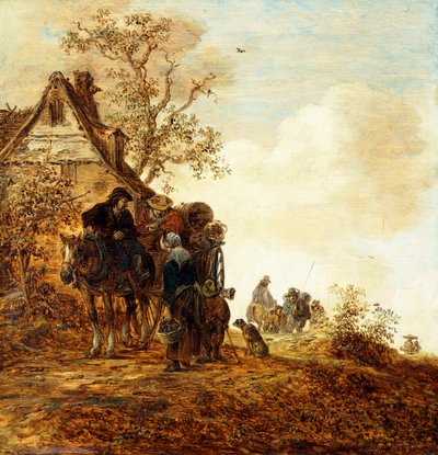 コテージJan Josephsz、1651年のカートの農民 作： Jan Josephsz van Goyen