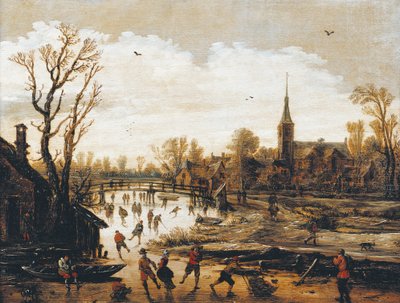ヤン・ファン・ゴイエン（1596-1656）の「スケーター」。 作： Jan Josephsz van Goyen