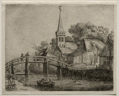 木製の橋。 作： Jan Josephsz van Goyen