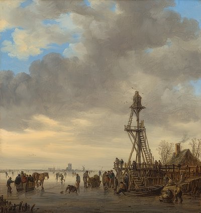 展望塔のある冬景色。 1646年 作： Jan Josephsz van Goyen